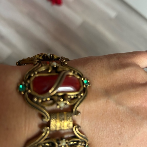EDWARDIAN SELRO Vintage bronze and orange Bracelet 7 inches 🧡 HOST PICK - Picture 5 of 8